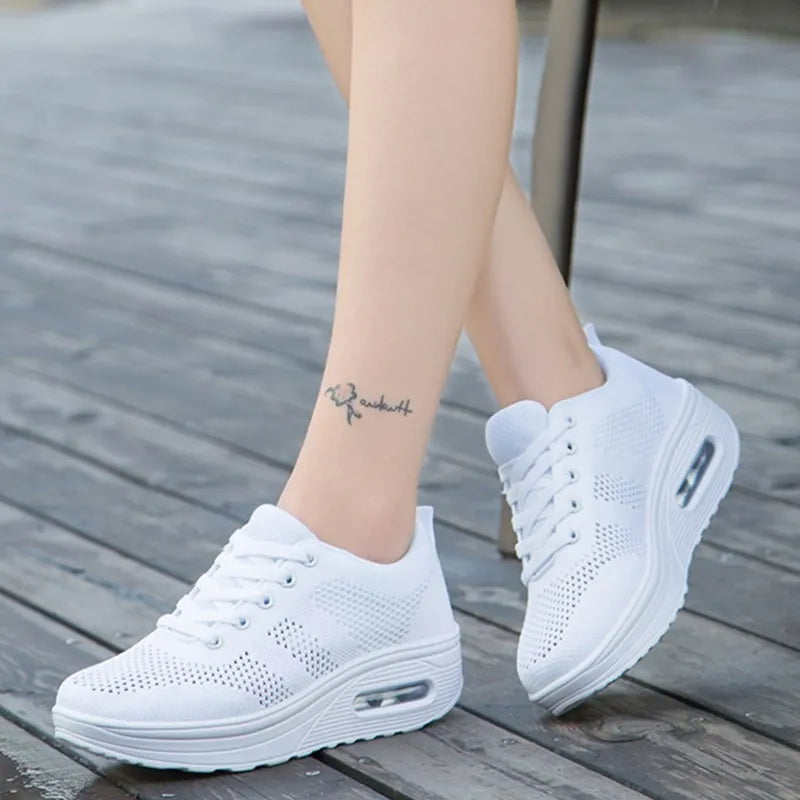 Sneakers Donna Soletta Gel Ammortizzata Aria Suola Larga Supporto – Scarpe Comode