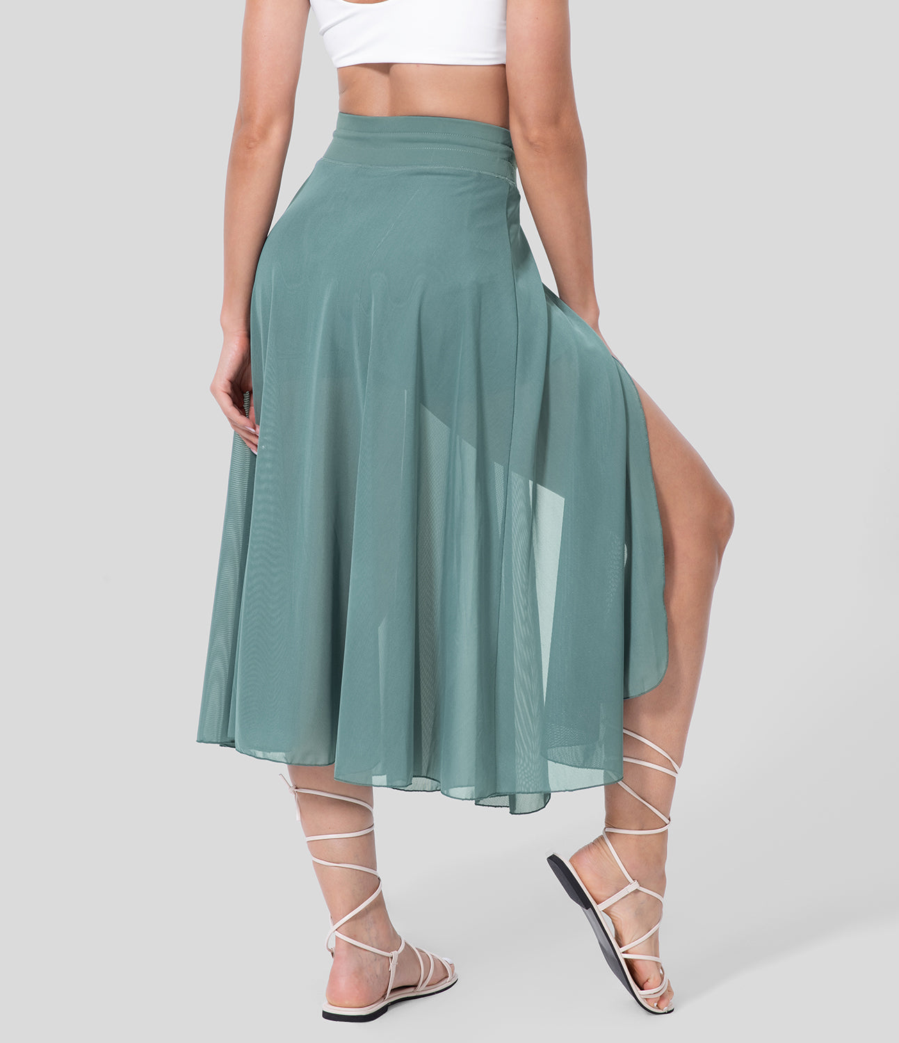 Gonna Midi Donna 2-in-1 con Tasca Laterale Nascosta e Vita Elasticizzata