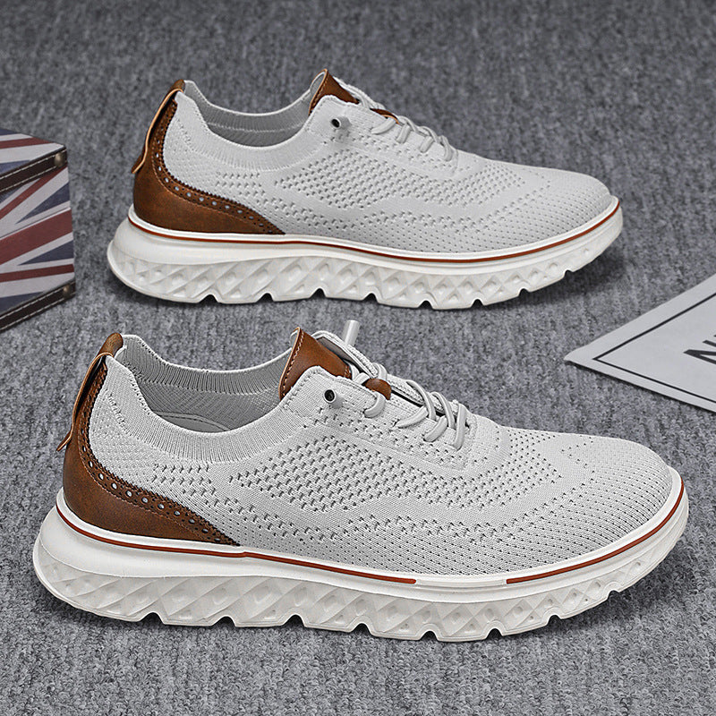 Lave herresneakers med mesh-overdel og flad hæl – lette casual sko
