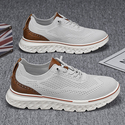 Lave herresneakers med mesh-overdel og flad hæl – lette casual sko