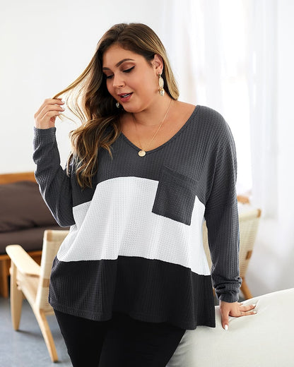 Jersey de mujer suéter de punto con detalles acanalados