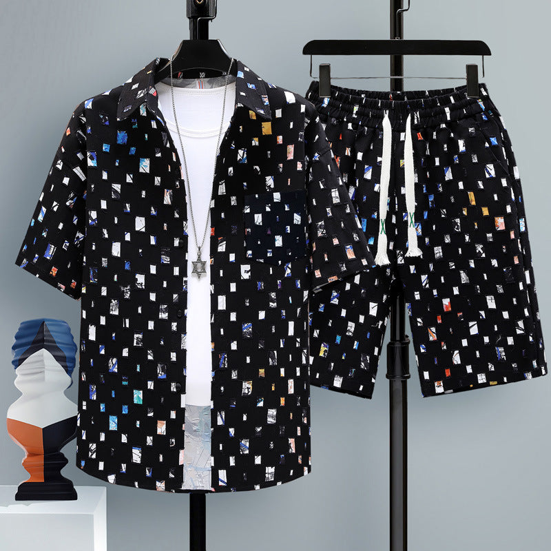 Men's Summer Two-Piece Set with Short-Sleeve T-Shirt and Shorts – Casual Sports Set