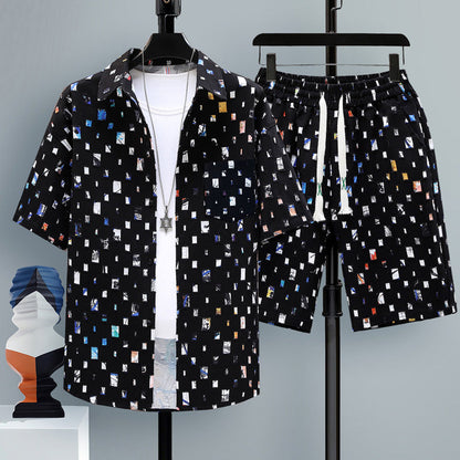 Men's Summer Two-Piece Set with Short-Sleeve T-Shirt and Shorts – Casual Sports Set