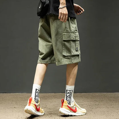 Shorts Uomo Estivi Cargo a Vestibilità Ampia Lunghezza Media con Tasche