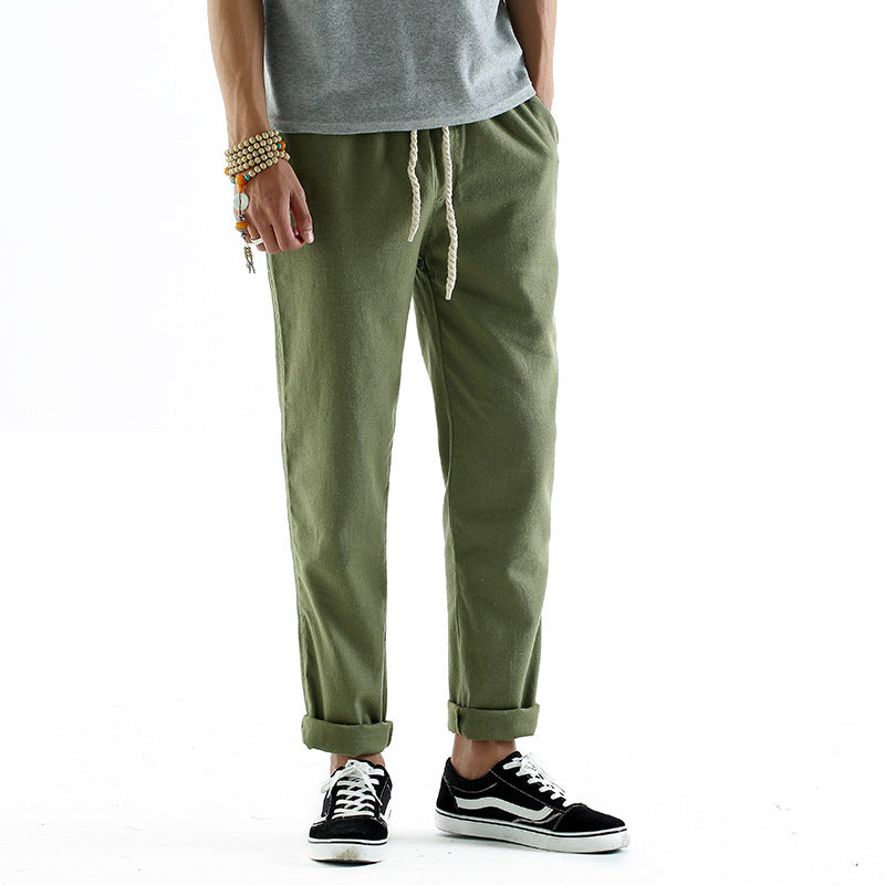 Men's Linen-Style Straight-Leg Pants – Loose Fit