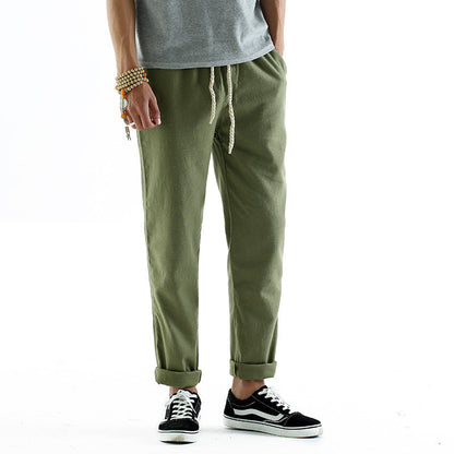 Men's Linen-Style Straight-Leg Pants – Loose Fit