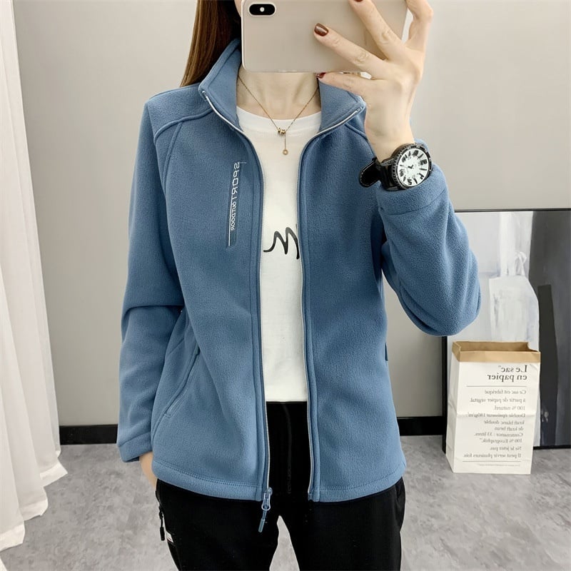 Abrigo de invierno para mujer grueso con cuello alto y mangas largas