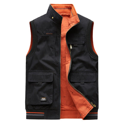 Men's Reversible Vest with Multiple Pockets