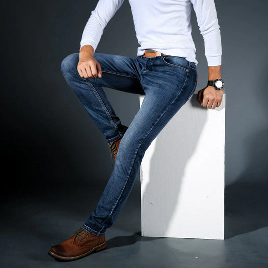 Herrejeans Slim Fit med Elastik i Denim – Slank Pasform og Alsidigt Design