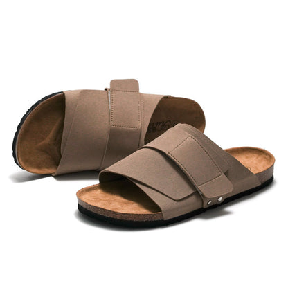 Sandali Unisex Casual con Doppio Cinturino Regolabile e Plantare Effetto Sughero
