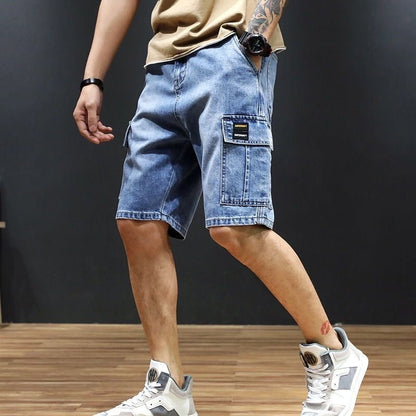 Pantaloncini Uomo a Gamba Dritta in Stile Denim – Design Workwear Vintage