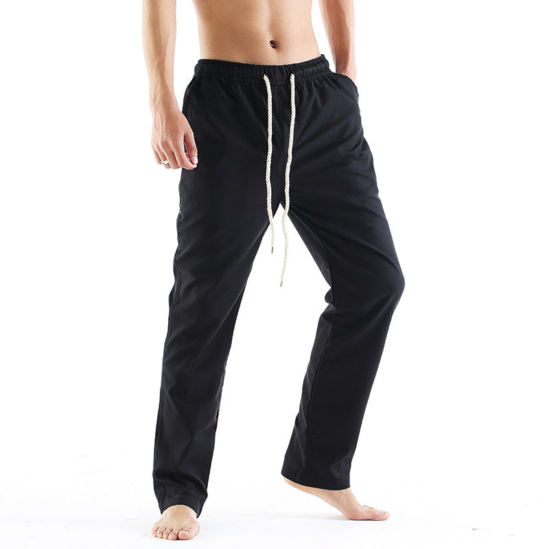 Men's Linen-Style Straight-Leg Pants – Loose Fit