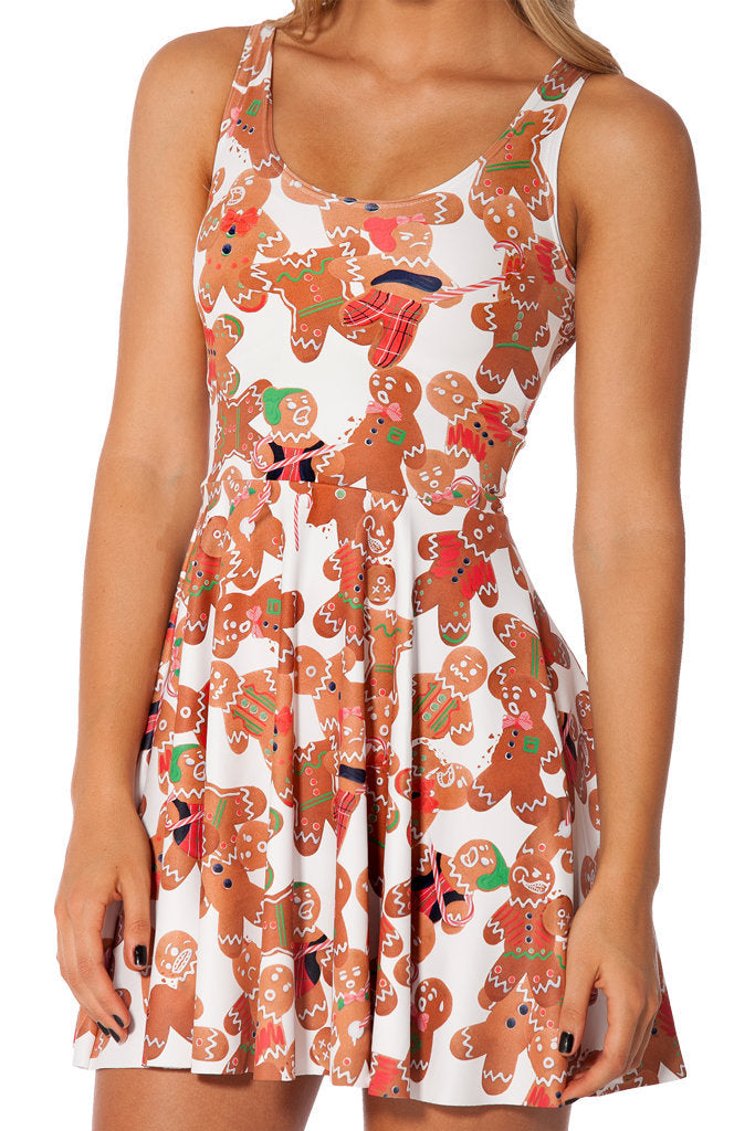 Abito Midi Donna Stampato Senza Maniche con Spalline Sottili e Gonna a Balze – Abito Estivo Casual