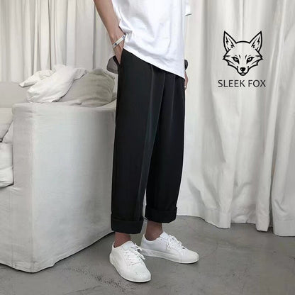 Pantaloni Uomo Autunnali Dritti con Vestibilità Cadente e Microelasticità – Stile Casual