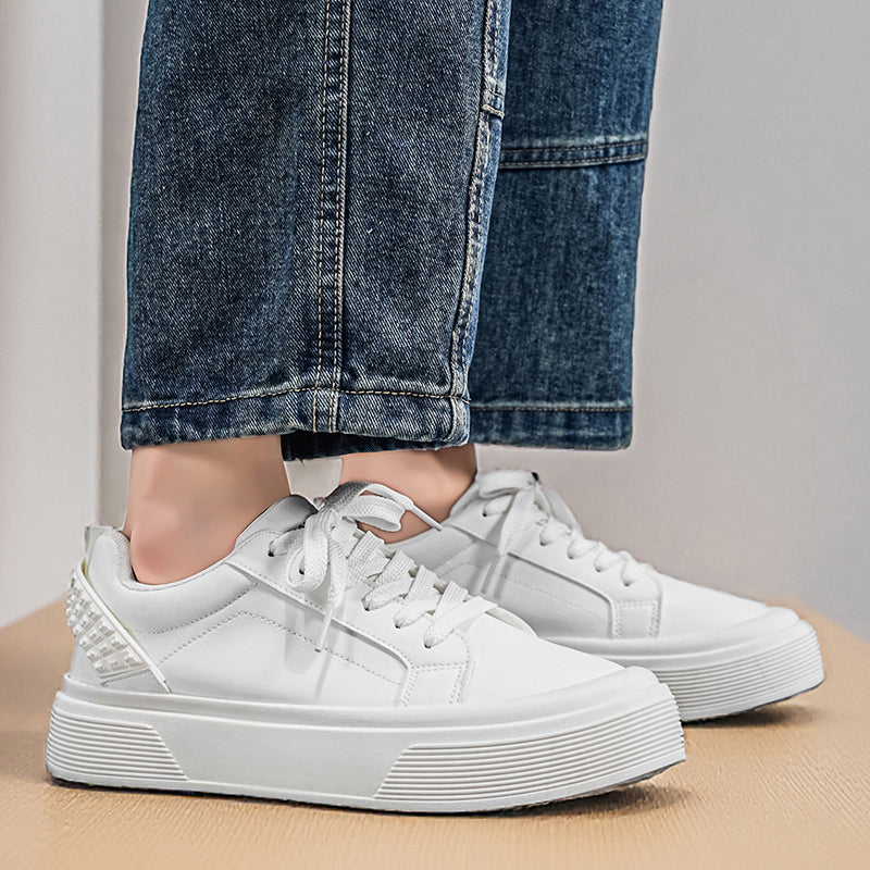 Zapatillas de skate con plataforma para hombre – Diseño con cordones – Aspecto de cuero