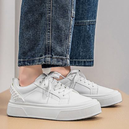 Zapatillas de skate con plataforma para hombre – Diseño con cordones – Aspecto de cuero