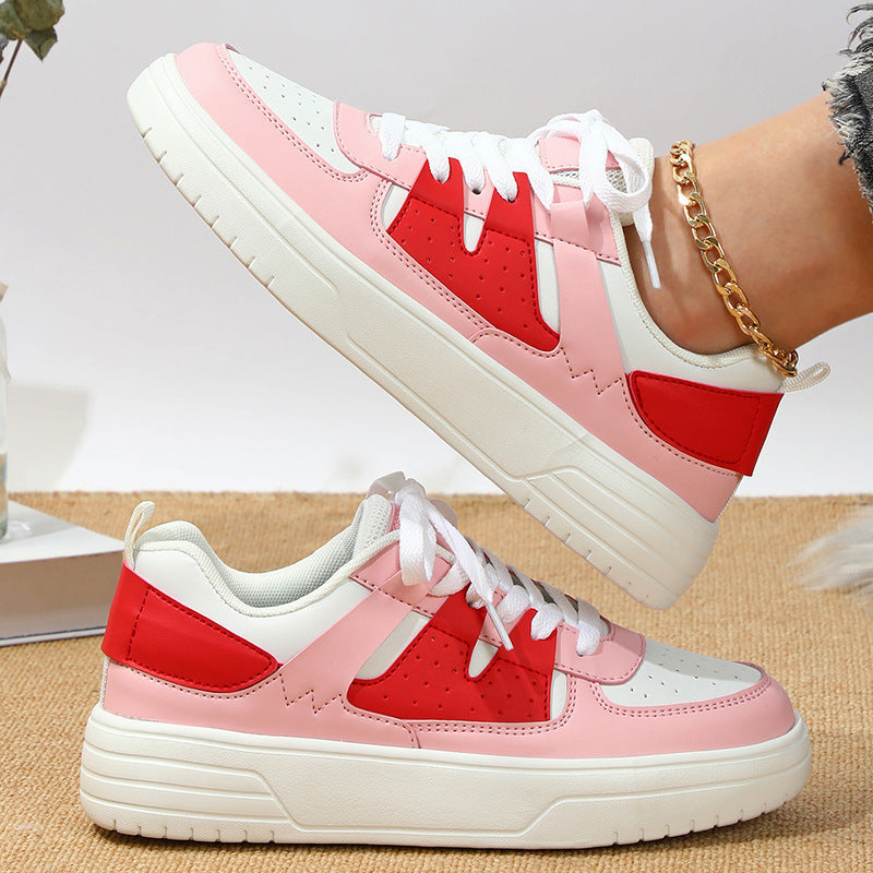 Zapatillas unisex con plataforma, cordones, suela blanda y diseño bajo.