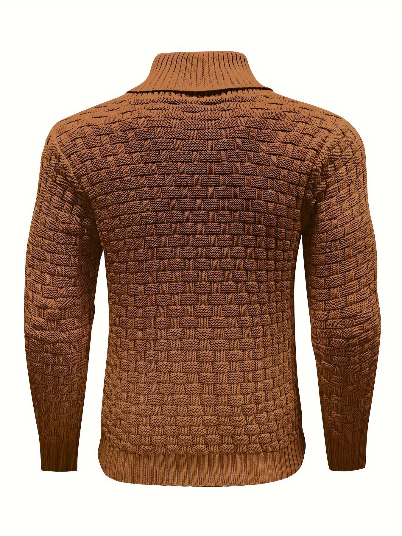 Maglione Uomo in Maglia Waffle con Collo a Sciarpa