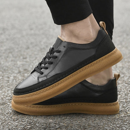 Scarpe Sportive Uomo con Lacci, Cuciture Artigianali e Punta Arrotondata