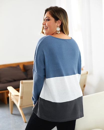 Jersey de mujer suéter de punto con detalles acanalados