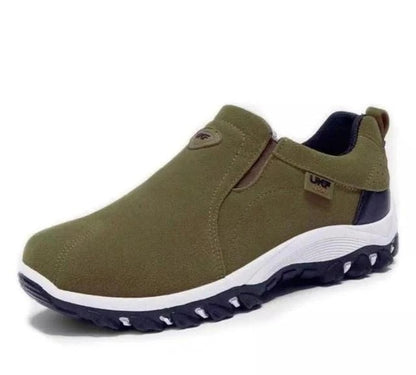 Men's Outdoor Slip-On Shoes with Suede Upper and Plastic Sole