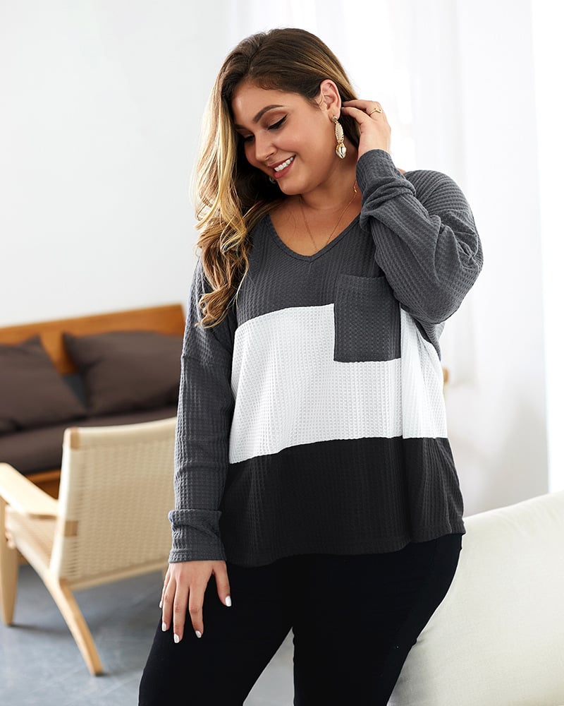 Jersey de mujer suéter de punto con detalles acanalados