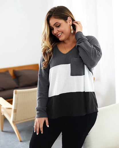 Jersey de mujer suéter de punto con detalles acanalados