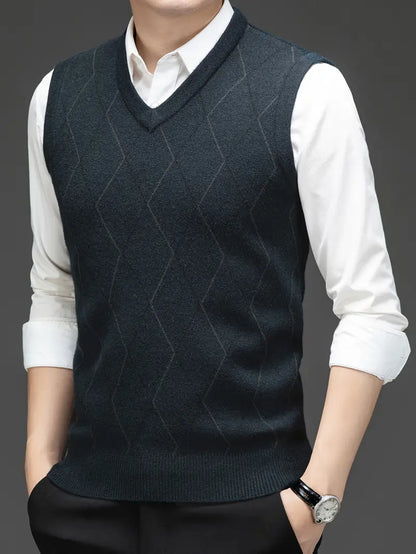 Chaleco para Hombre de Punto con Cuello en V Slim Fit