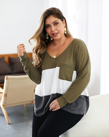 Jersey de mujer suéter de punto con detalles acanalados