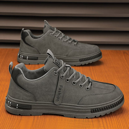 Men's Sneakers with Laces, Low Cut, Round Toe, and Flat Sole