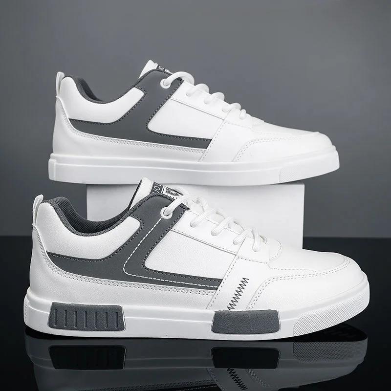 Men's Sneakers with Two-Tone Panels and Elevated Sole