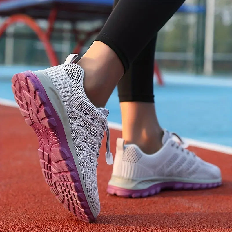 Damesneakers i åndbart mesh med polstret indersål – Støtte til fodens bue