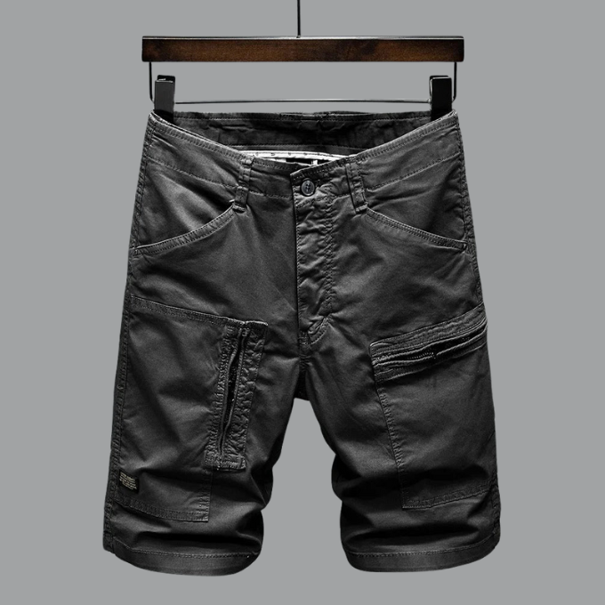 Herre cargo bermudashorts med skræddersyet pasform og lynlåslommer