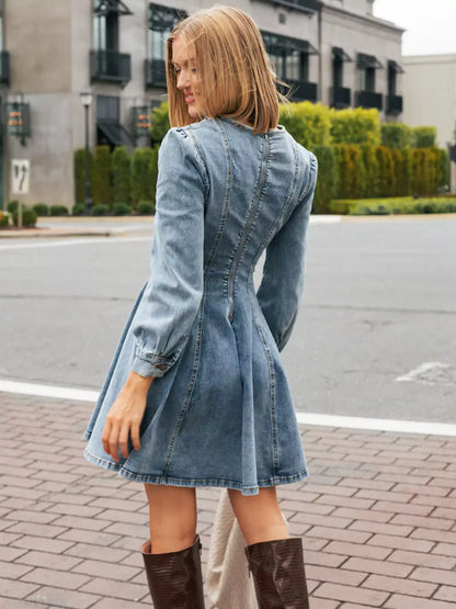 Women's Mini Trapeze Dress – Denim Style