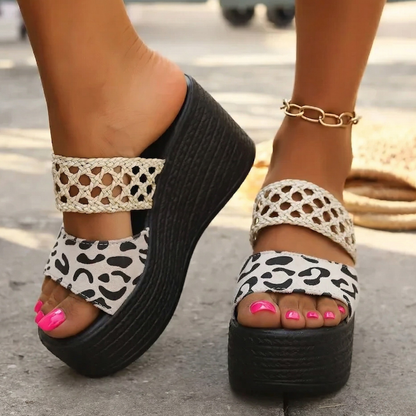 Sandali Donna con Zeppa, Suola Imbottita e Fasce Larghe – Sandali Casual
