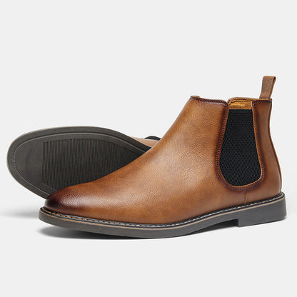 Stivaletti Chelsea da Uomo in Ecopelle con Punta Tonda e Design Slip-On – Suola in Gomma