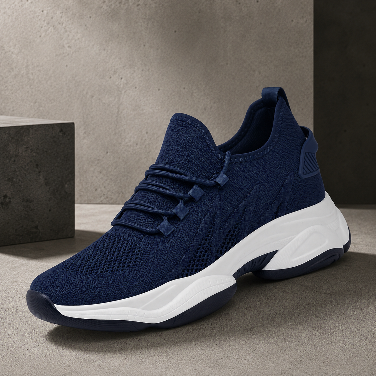 Breathable Men's Sneakers That Add Height, With an Internal Lift and a Wide Toe Box.