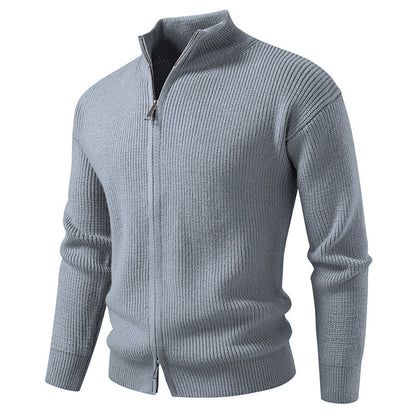 Men's Spring Cardigan with Zipper and Slim Fit
