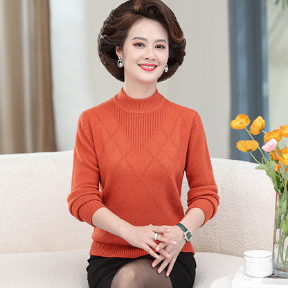 Maglione da Donna Pullover in Maglia Spessa con Collo Alto