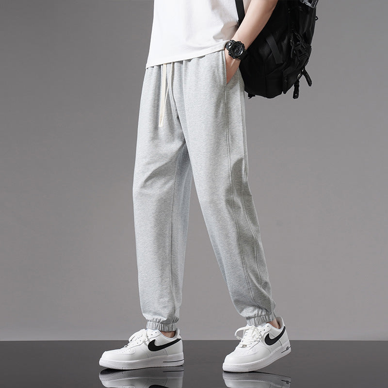 Men's Summer Ankle-Length Pants with Drawstring – Loose Fit