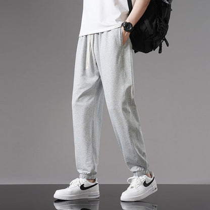 Men's Summer Ankle-Length Pants with Drawstring – Loose Fit