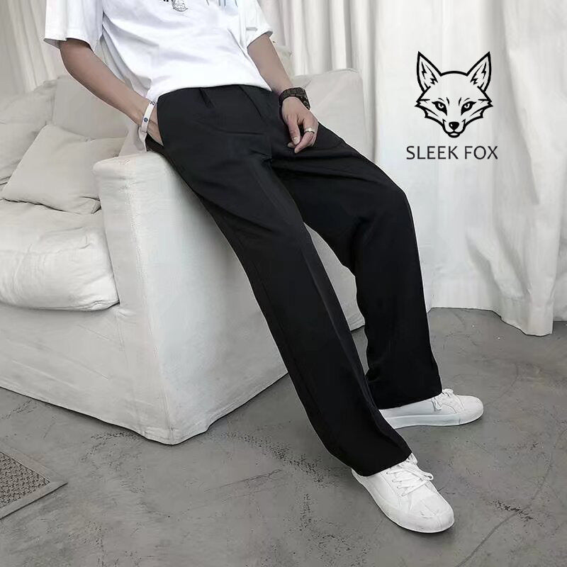 Pantaloni Uomo Autunnali Dritti con Vestibilità Cadente e Microelasticità – Stile Casual