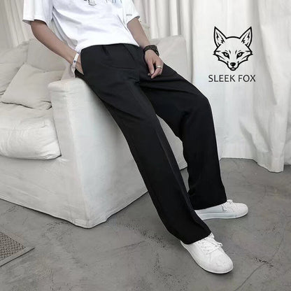 Pantaloni Uomo Autunnali Dritti con Vestibilità Cadente e Microelasticità – Stile Casual