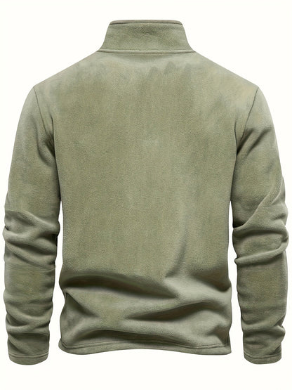 Maglia Uomo con Mezza Zip, Collo Alto e Maniche Lunghe – Comfort Quotidiano Versatile