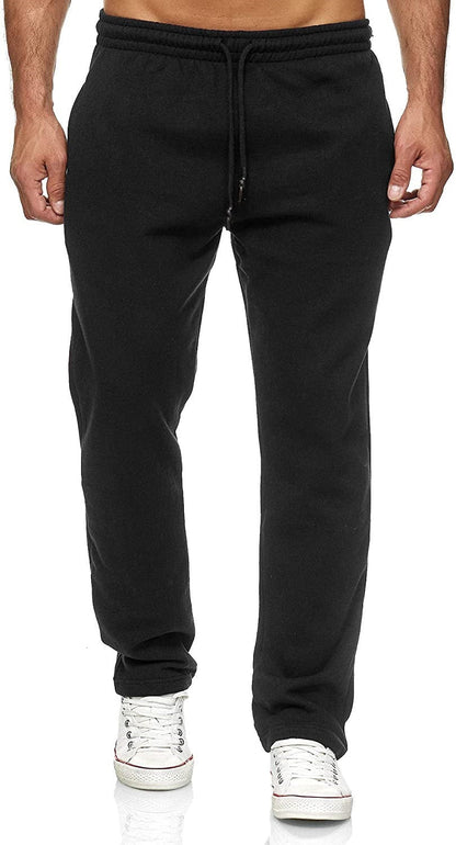 Pantaloni della Tuta Uomo Gamba Dritta Microelastici Foderati in Pile – Comfort Termico