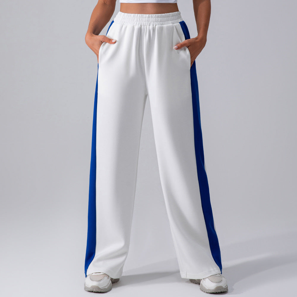 Pantaloni da Donna a Vita Alta con Gamba Dritta e Vestibilità Elasticizzata