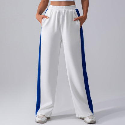 Pantaloni da Donna a Vita Alta con Gamba Dritta e Vestibilità Elasticizzata
