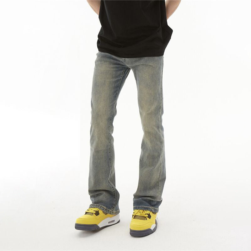 Jeans til mænd med lige ben og vasket finish