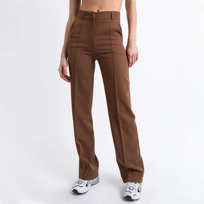 Pantaloni Donna a Vita Alta Gamba Dritta per Ufficio – Stile Classico