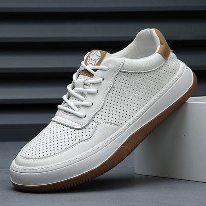 Scarpe Sportive Uomo Traspiranti con Suola Spessa e Dettagli Traforati – Stile Retrò